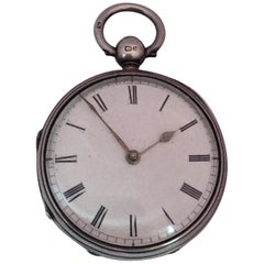 Antique Small Victorian Silver Fusee Lever Pocket Watch