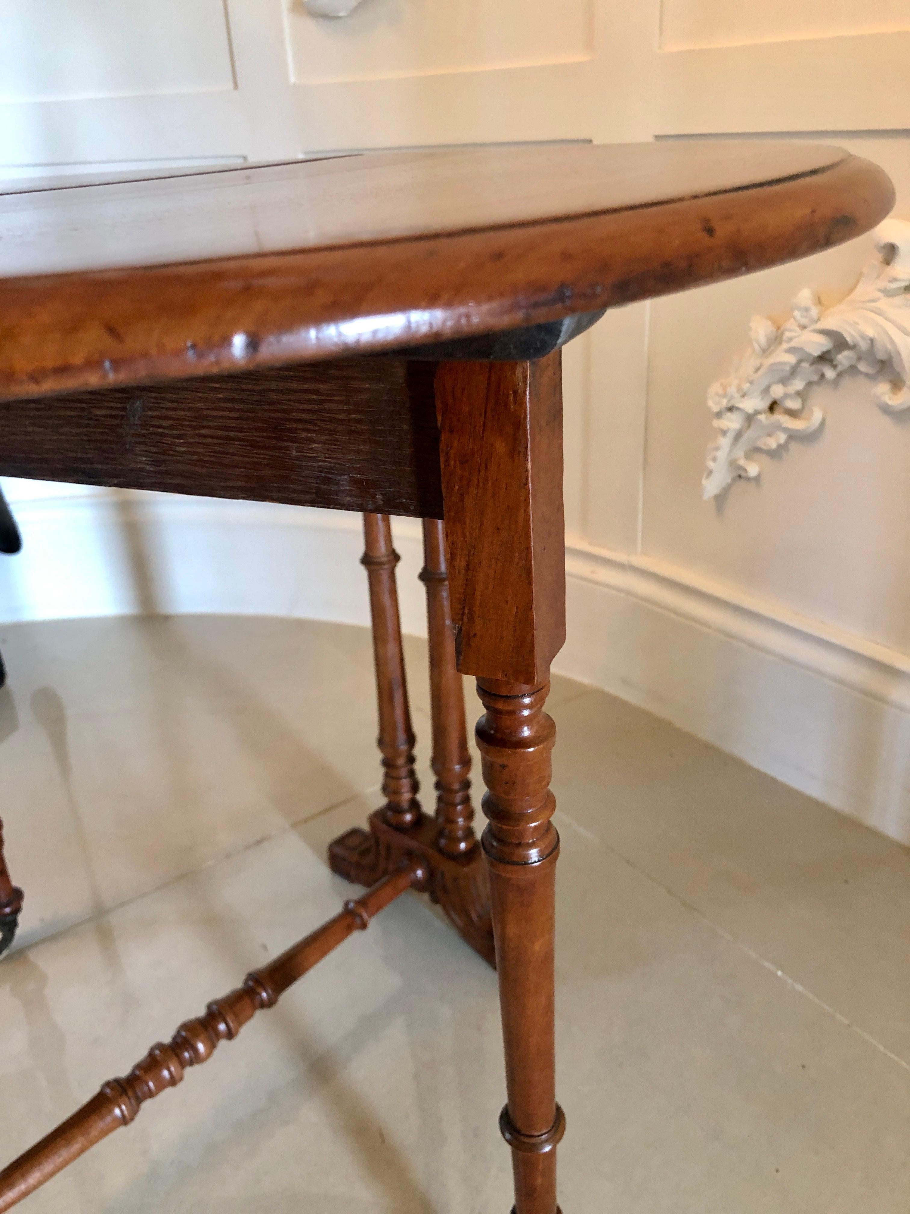 English Antique Small Victorian Walnut Drop-Leaf Sutherland Table For Sale