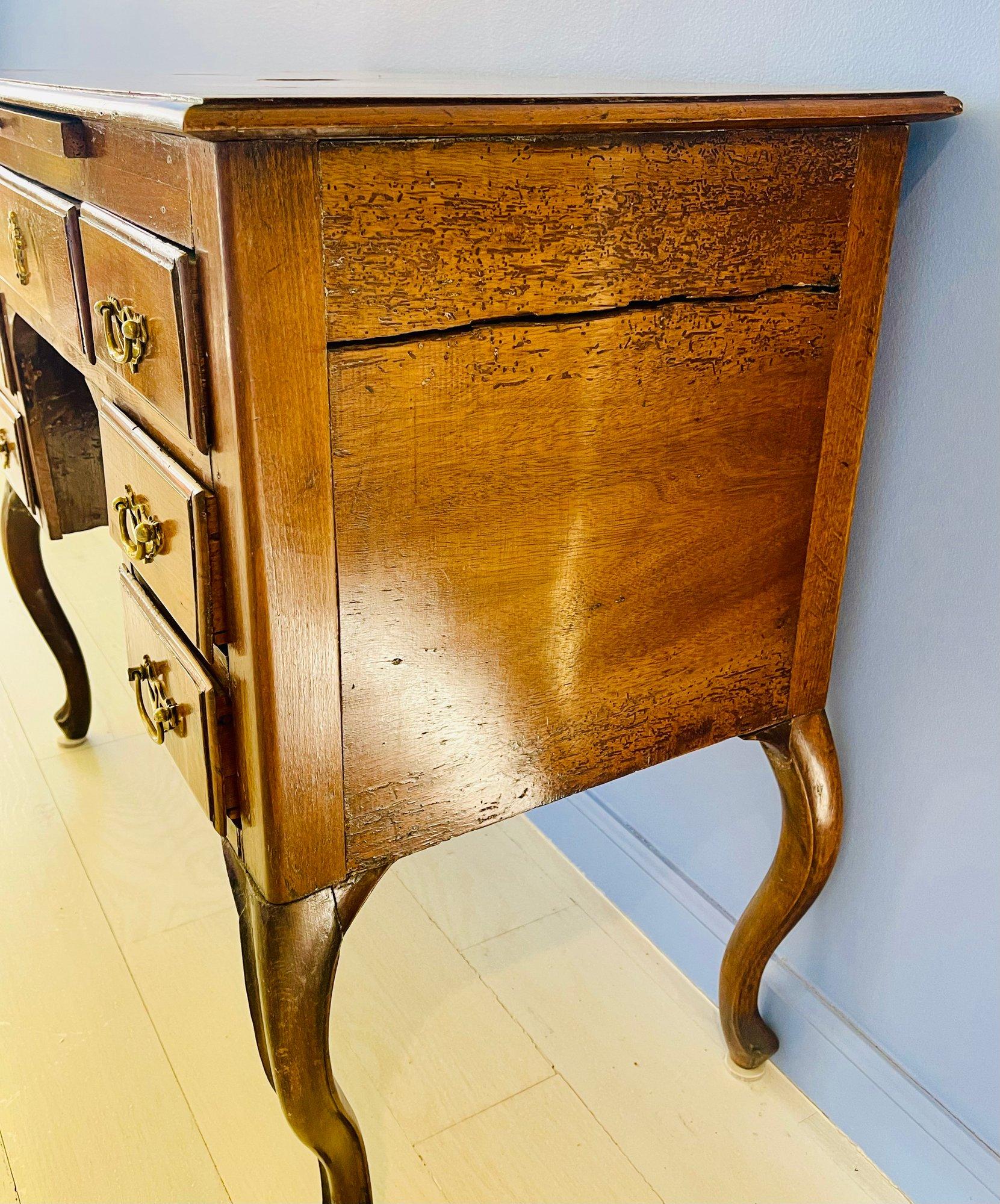 English Antique Small Writing Desk on Cabriole Legs For Sale