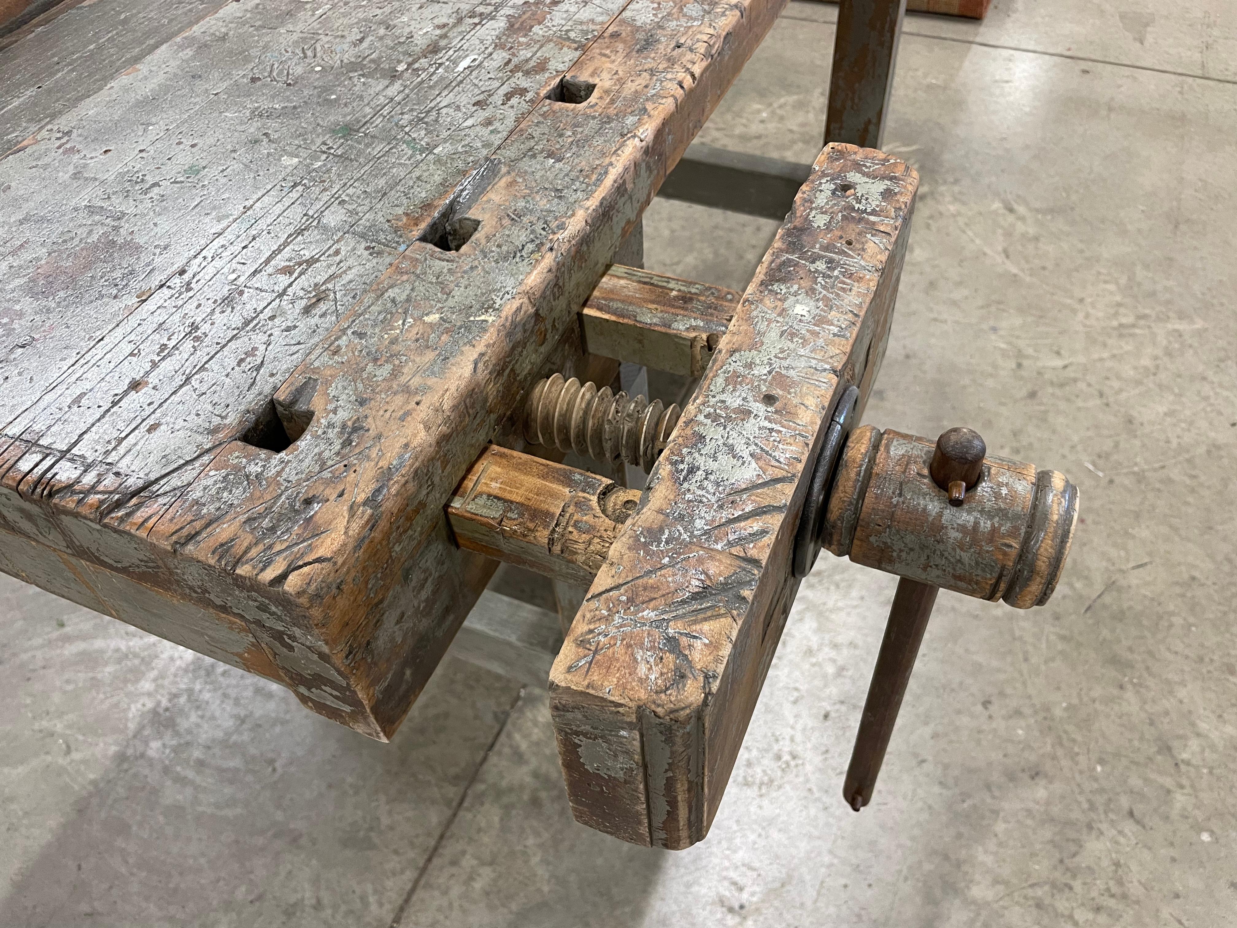 Antiguo banco de trabajo francés de menor escala en venta 1