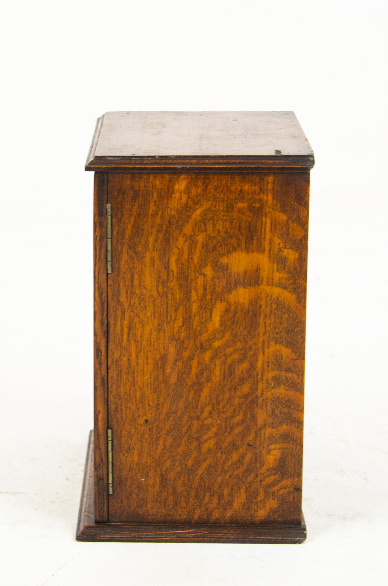 Oak Antique Smokers Cabinet, Antique Humidor, Victorian, Scotland, 1900