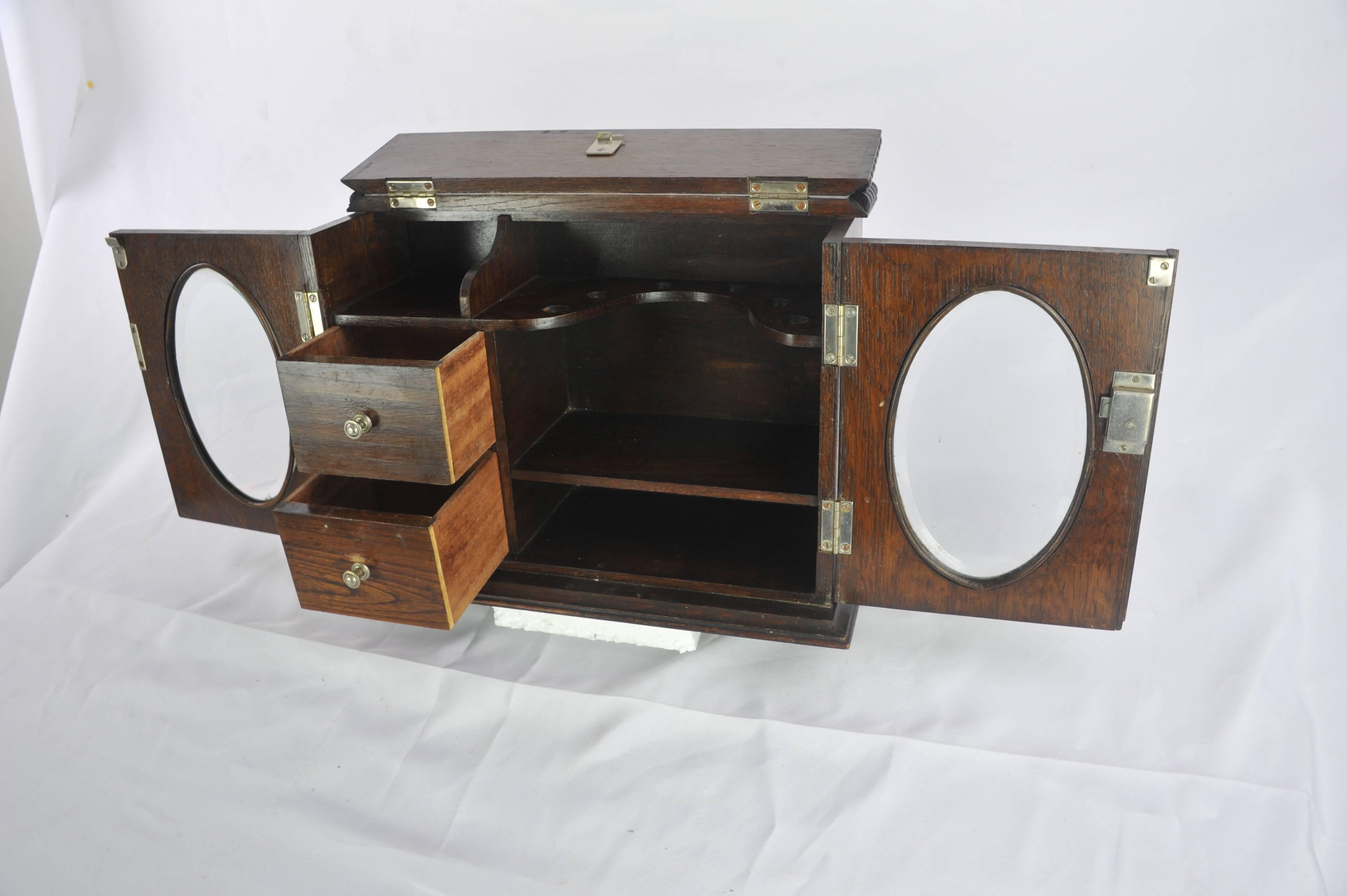 antique pipe smokers cabinet