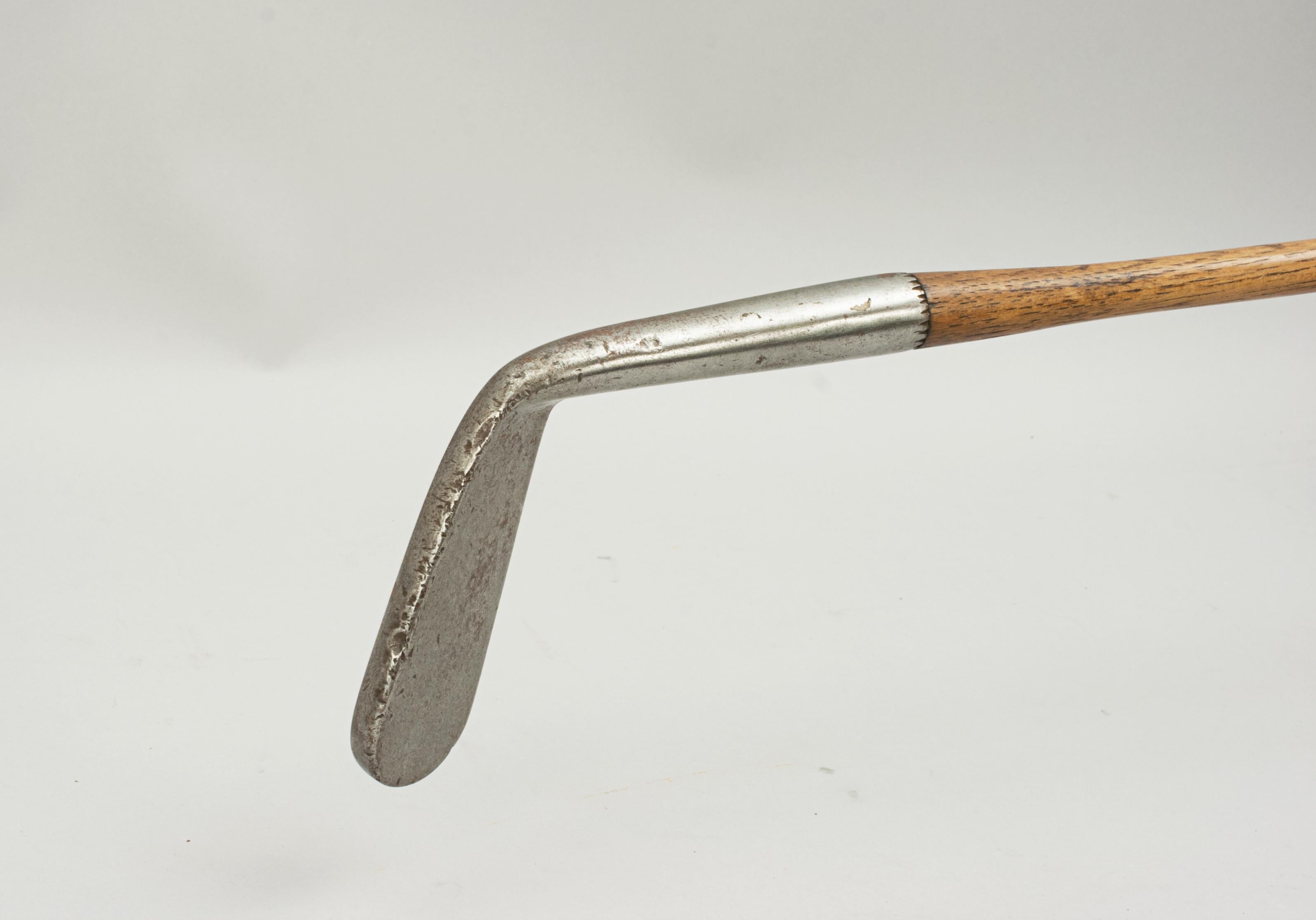 British Antique Smooth Face Left Handed Golf Club, Lofting Iron For Sale