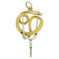 Antique Snake and Pitchfork Pendant