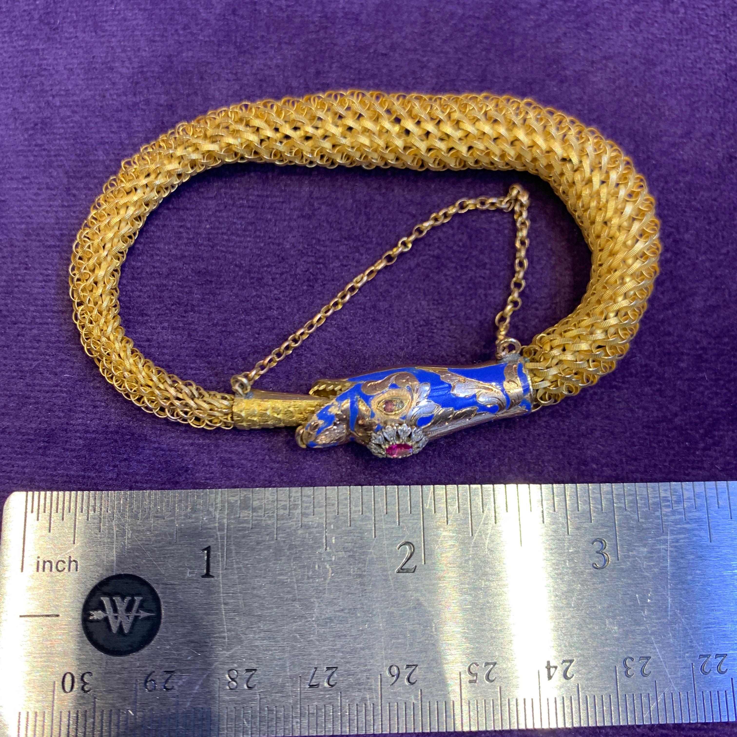 Oval Cut Antique Snake Bracelet