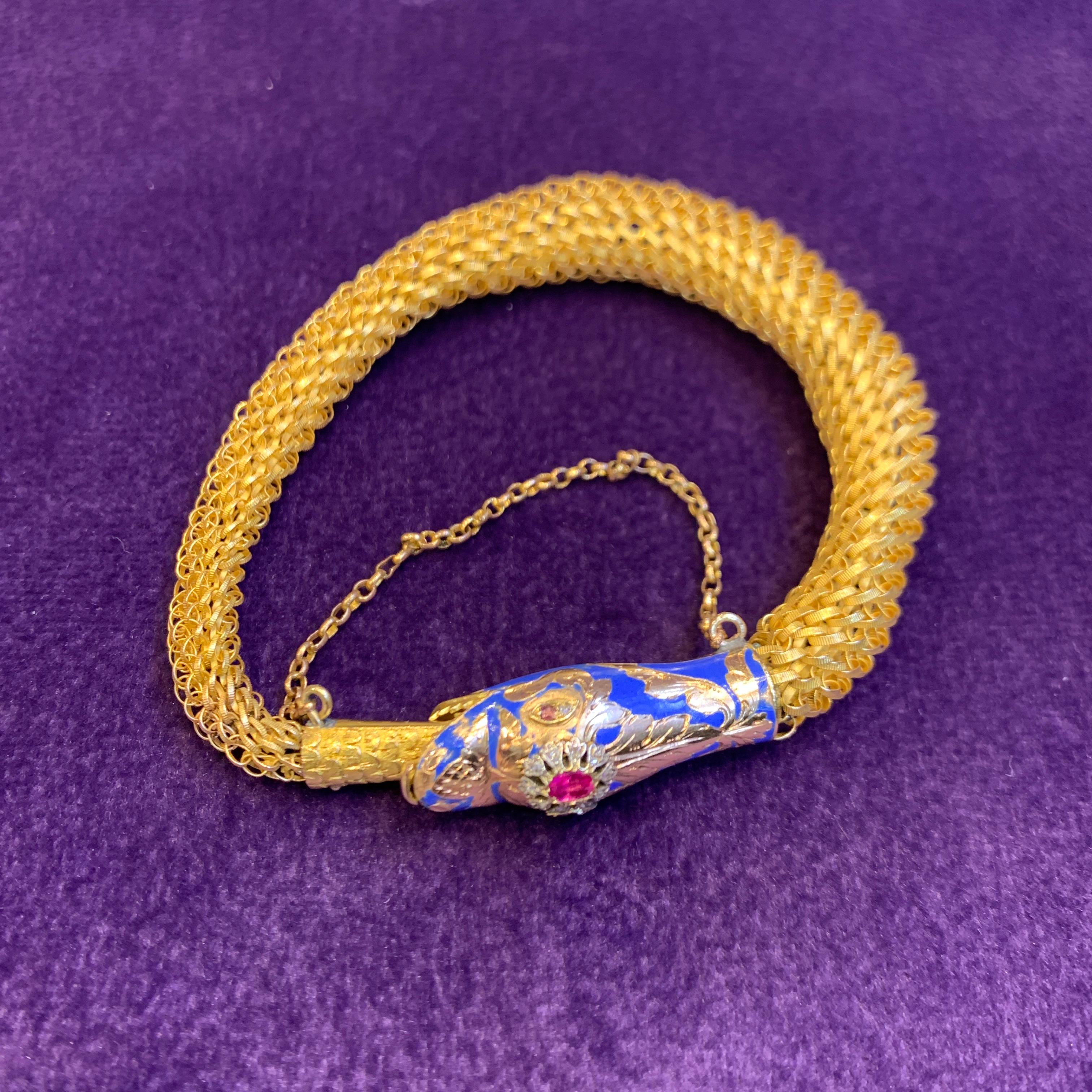 Antique Snake Bracelet In Excellent Condition In New York, NY