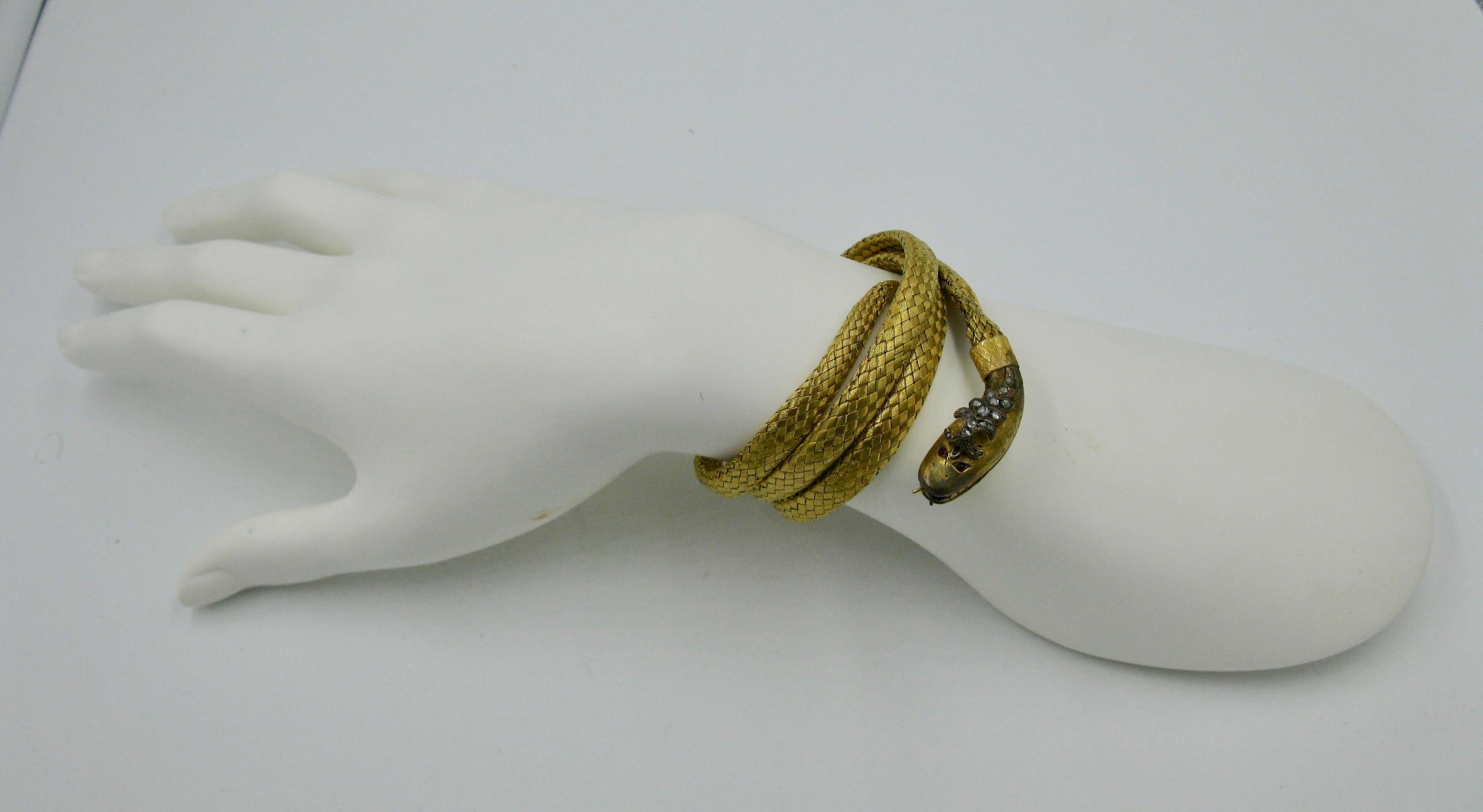 antique gold snake bracelet