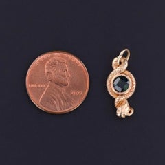 Antique Snake Charm of 12k Gold with Synthetic Sapphire
