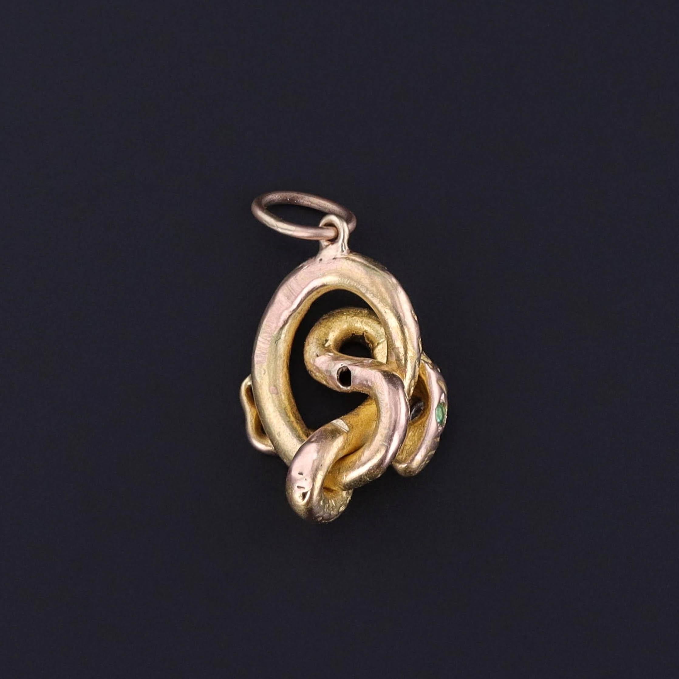 Victorian Antique Snake Charm of 18k Gold