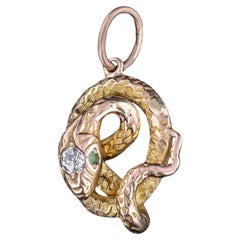 Breloque serpent antique en or 18k