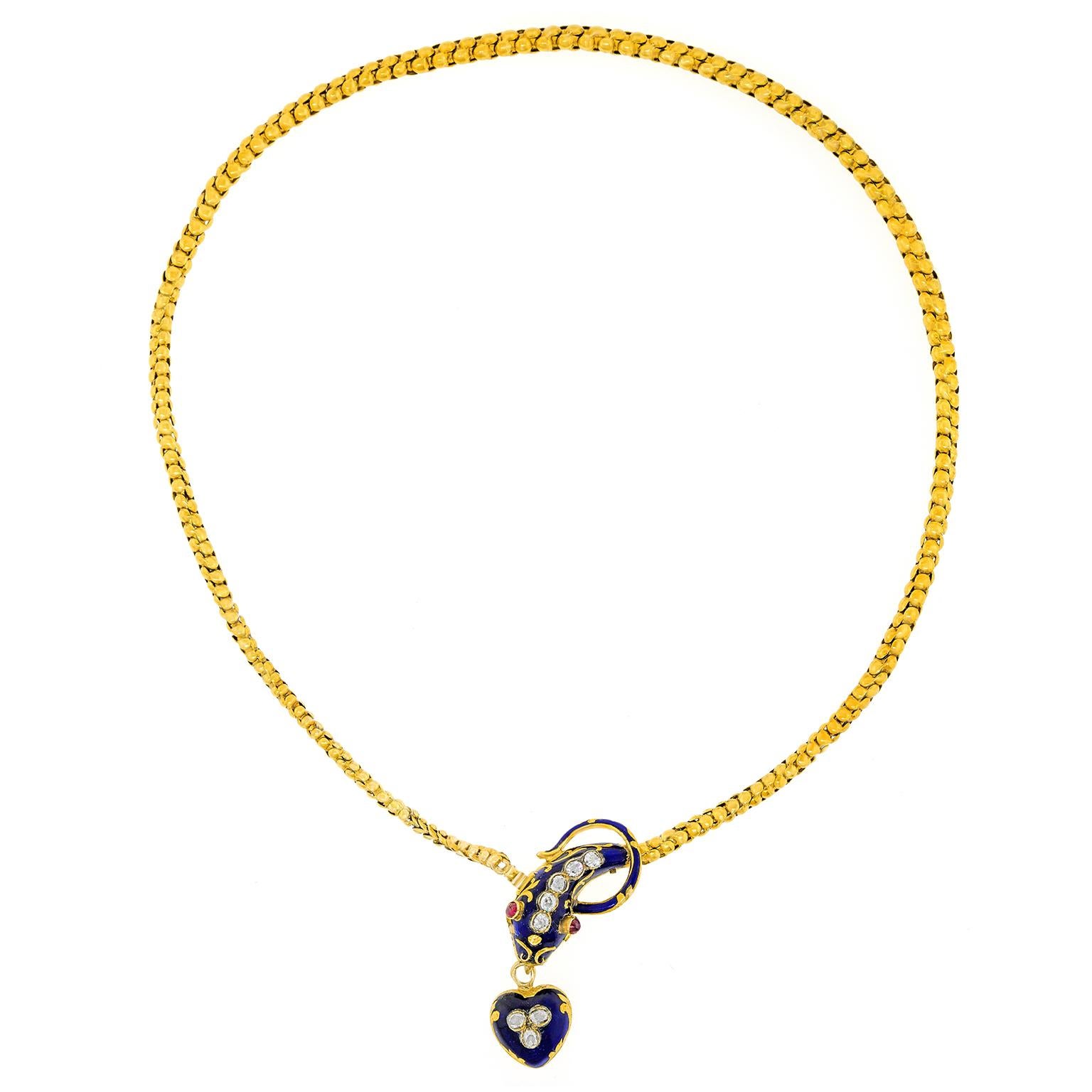 Taille vieille Europe Collier serpent antique en vente