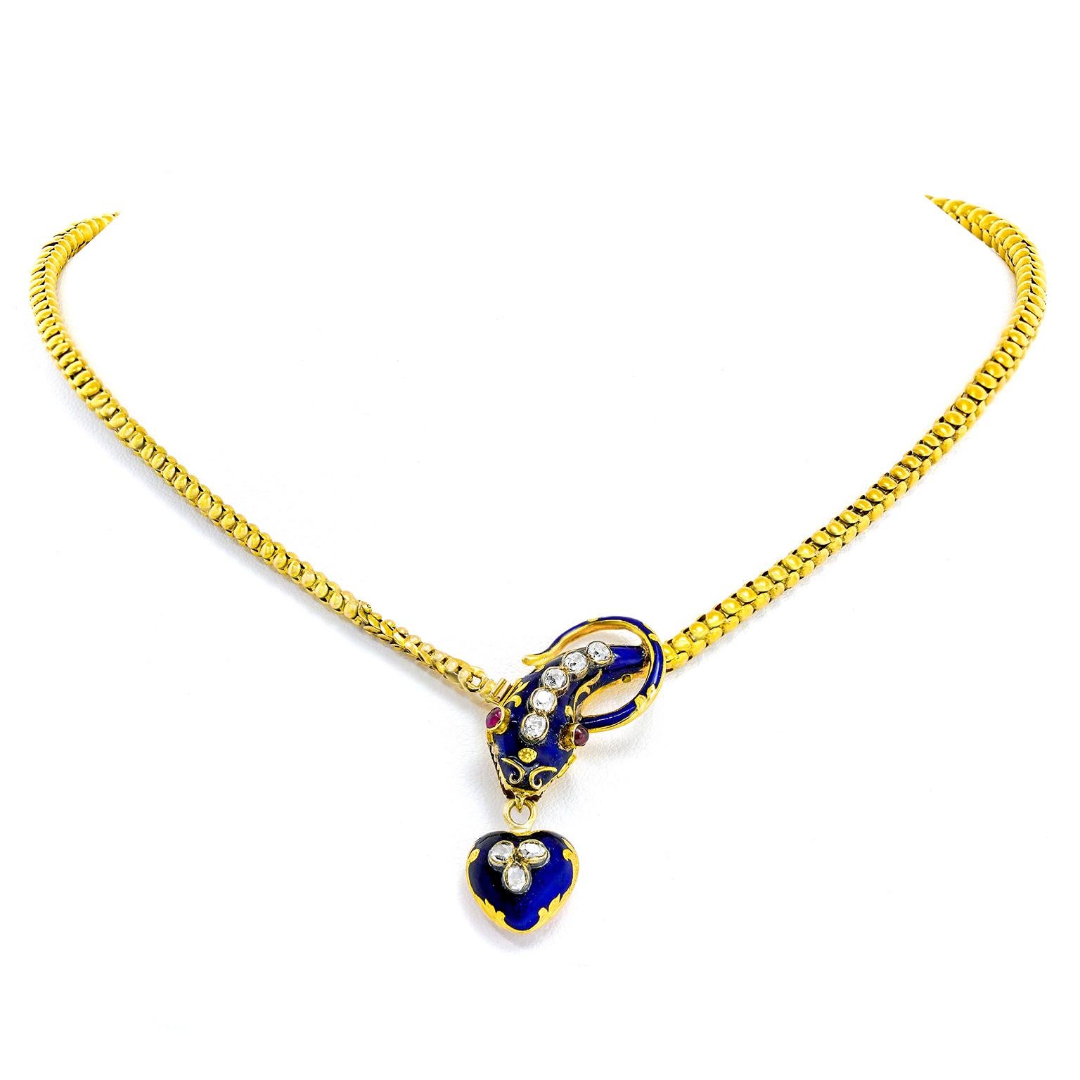 Collier serpent antique en vente 3