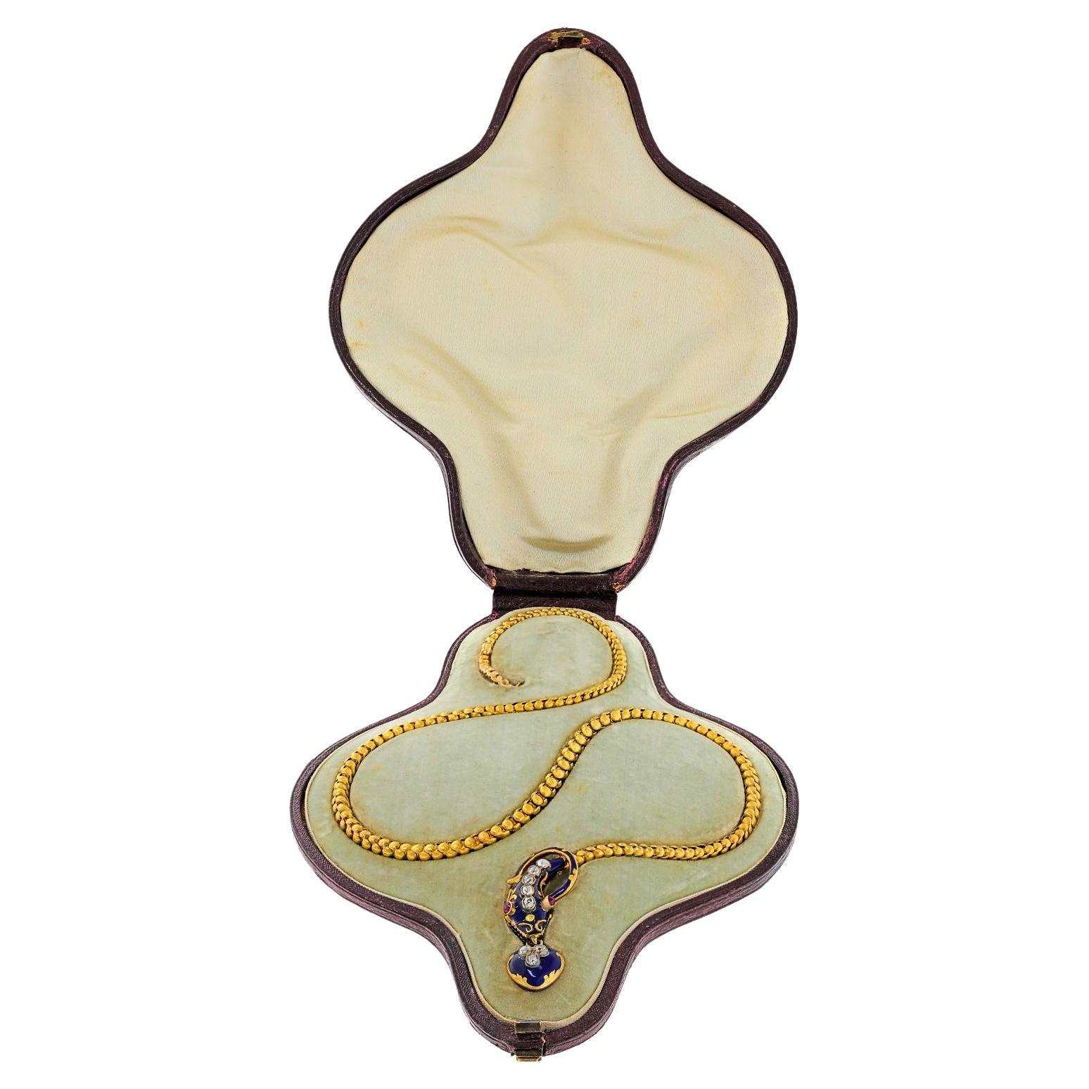 Collier serpent antique en vente