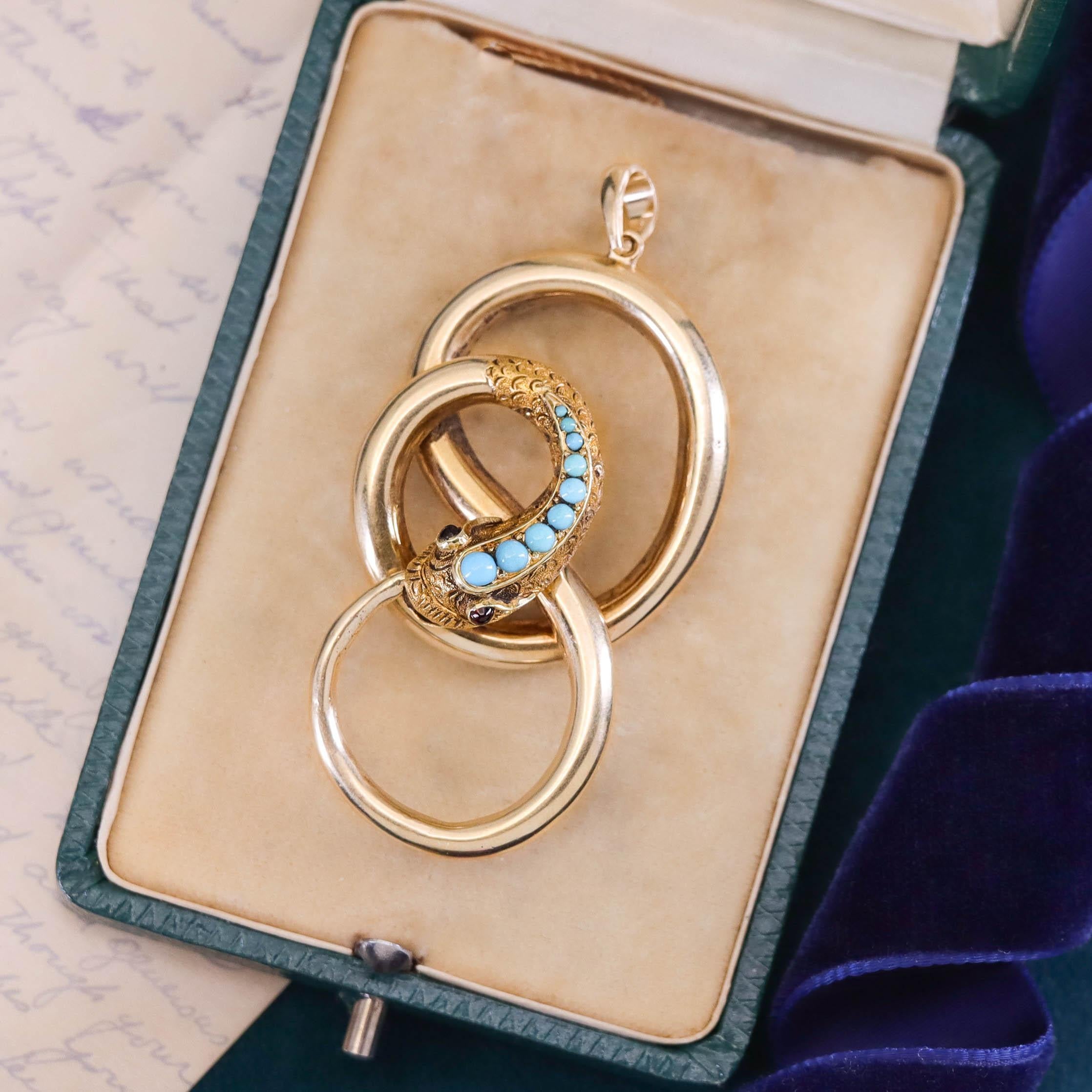 Pendentif serpent antique en or 10k Bon état - En vente à Lewisburg, PA