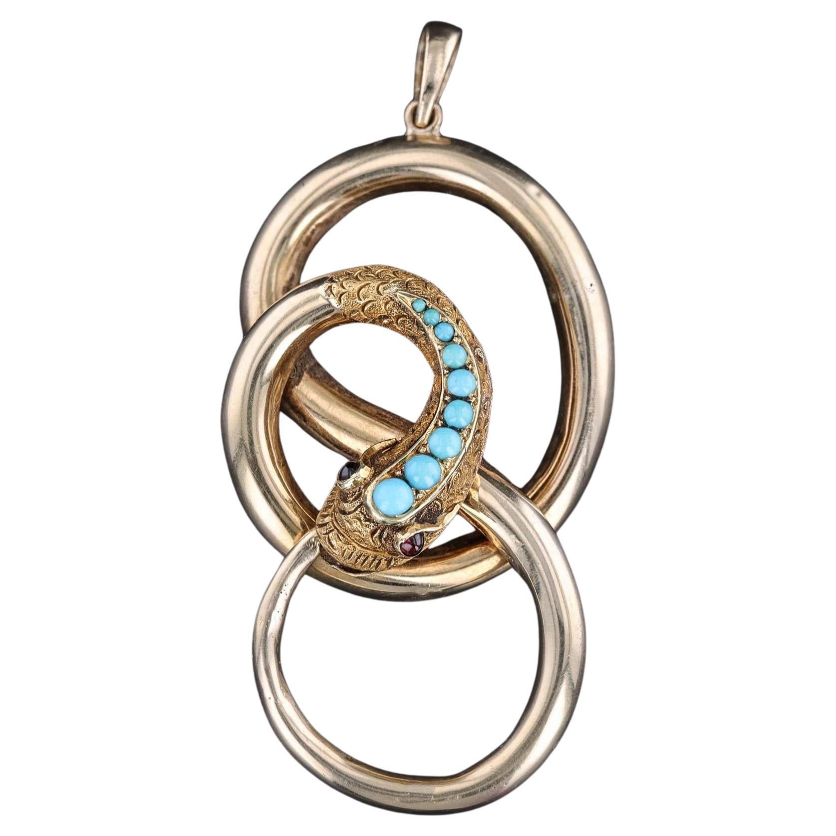 Pendentif serpent antique en or 10k
