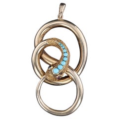 Pendentif serpent antique en or 10k