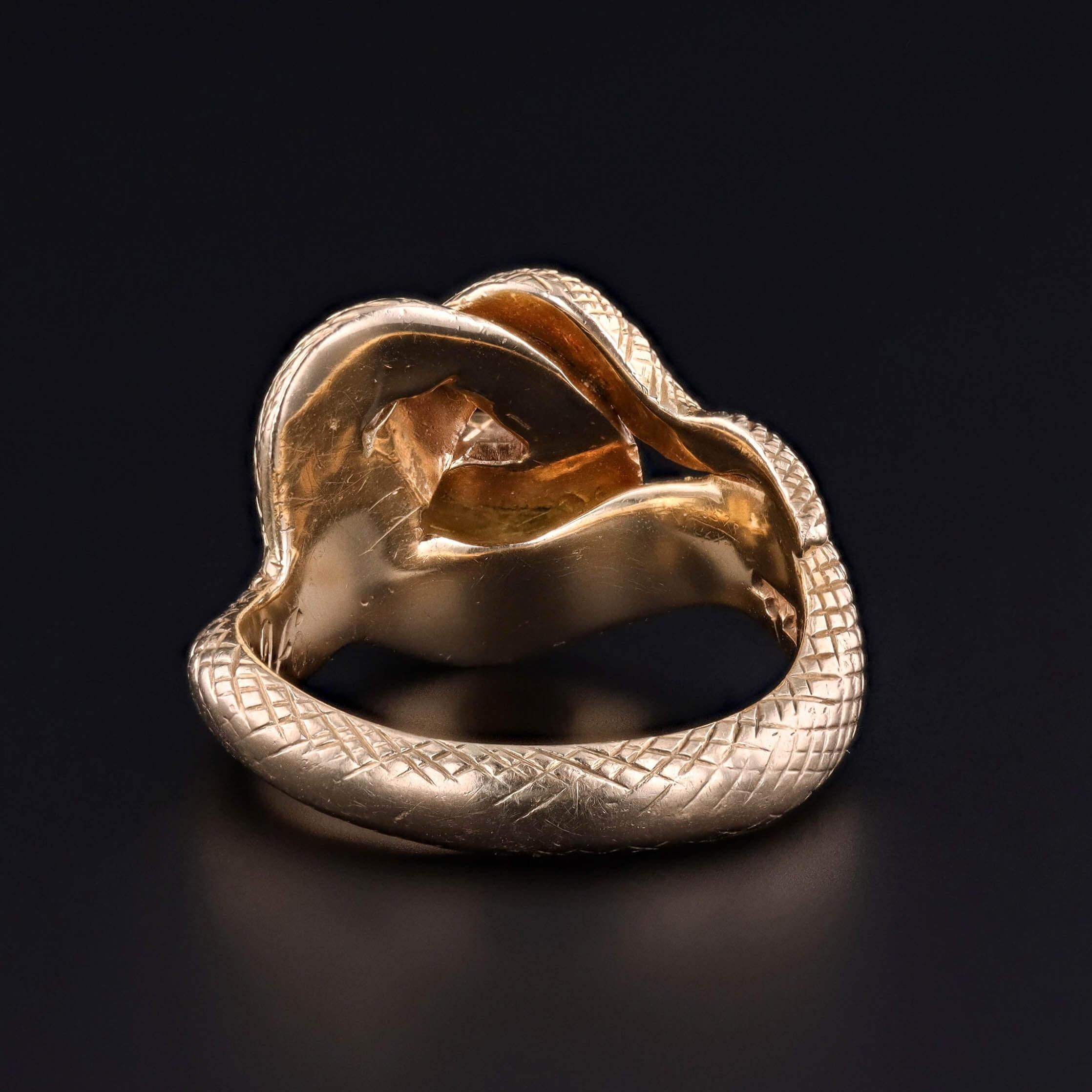 Anello antico a forma di serpente in oro 18 carati In condizioni buone in vendita a Lewisburg, PA