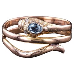 Anello antico a forma di serpente in oro 18 carati