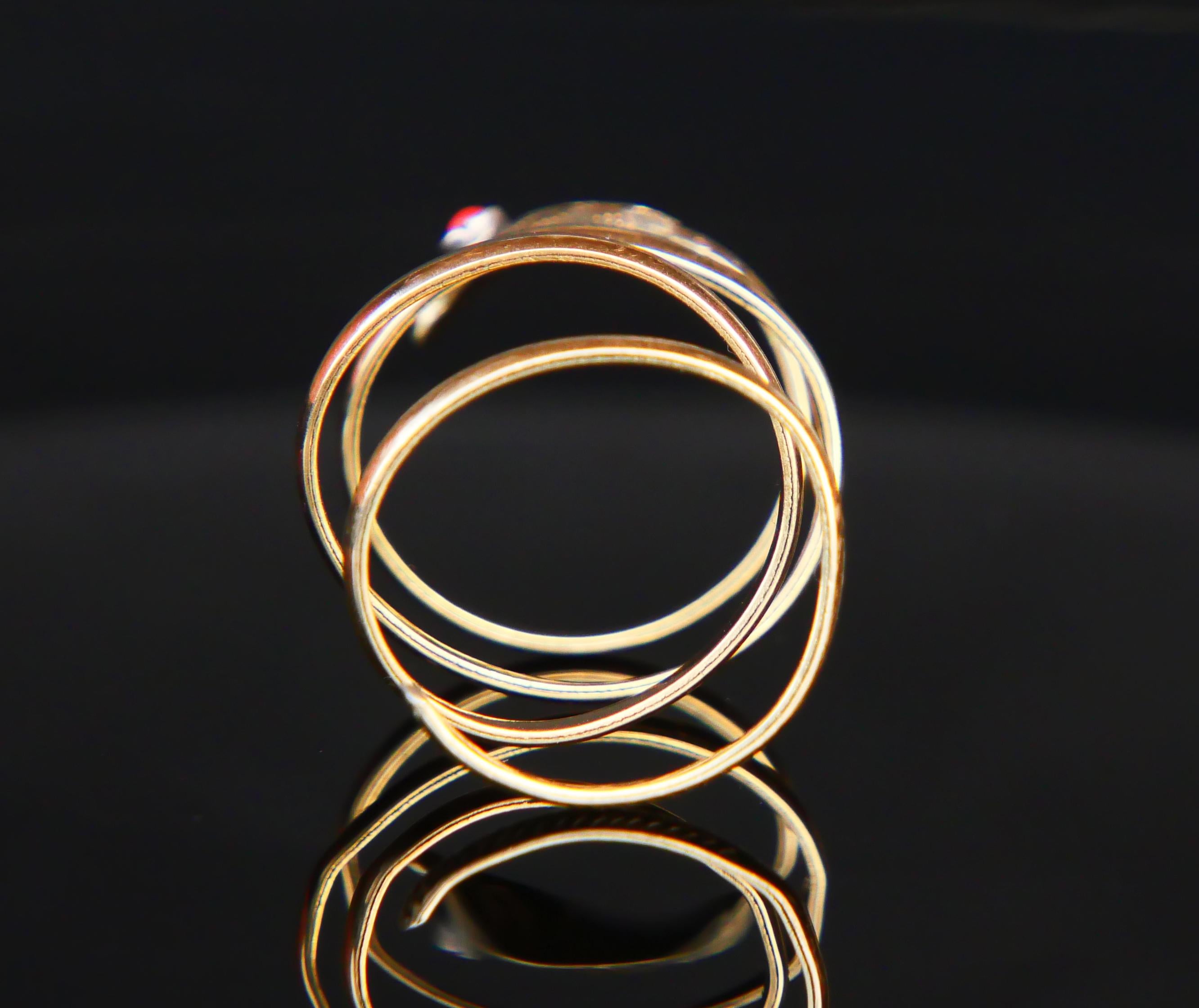 Women's Antique Snake Serpent Ring solid 14K Gold Ø US 7- 8 / 4.2gr For Sale