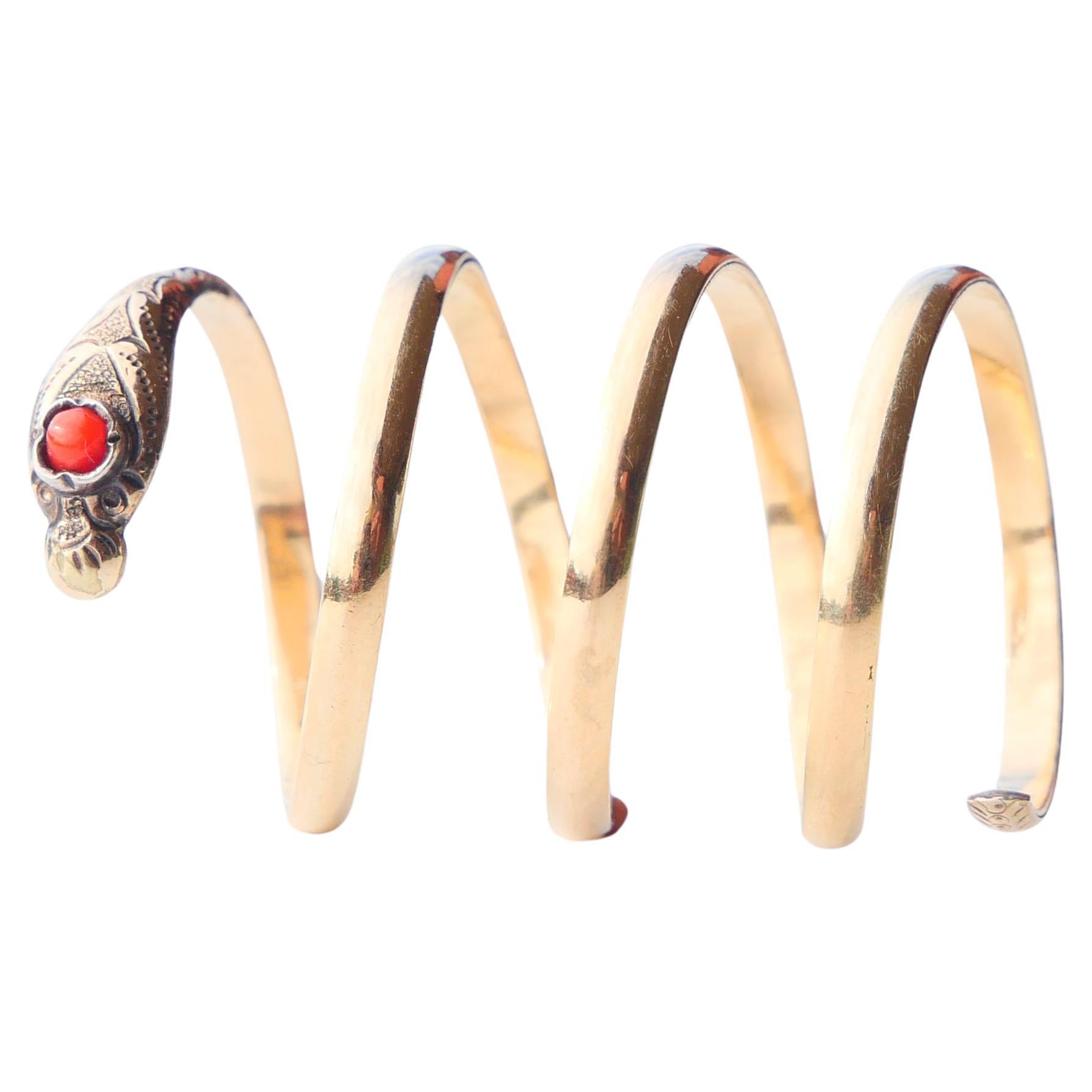 Bague serpent antique en or massif 14K Ø US 7- 8 / 4.2gr