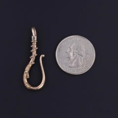 Antique Snake Watch Hook or Charm Holder of 14k Gold