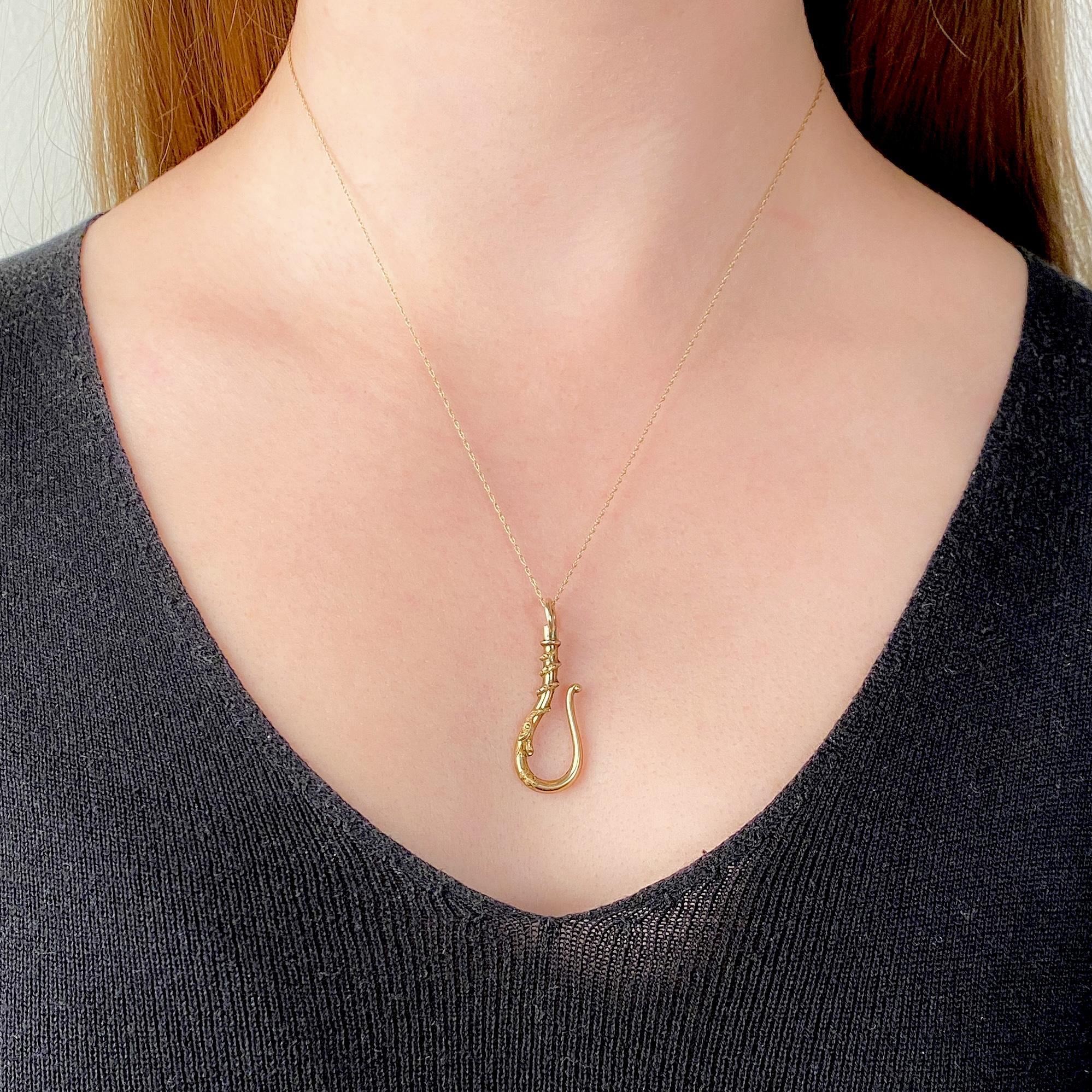 Antique Snake Watch Hook or Charm Holder of 14k Gold In Good Condition In Lewisburg, PA