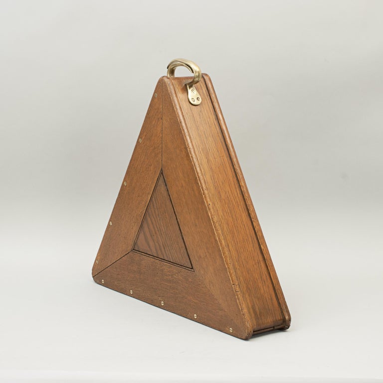 Antique Snooker Balls in Oak Snooker Ball Case with Triangle For Sale at 1stDibs