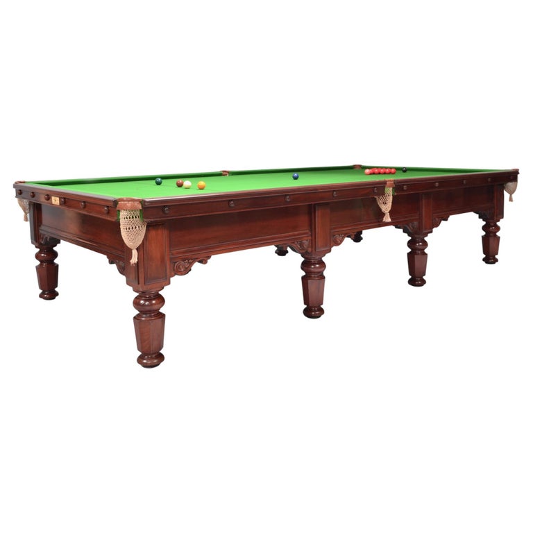Antique Snooker Table or Billiard Pool Table Mahogany in Stock For Sale