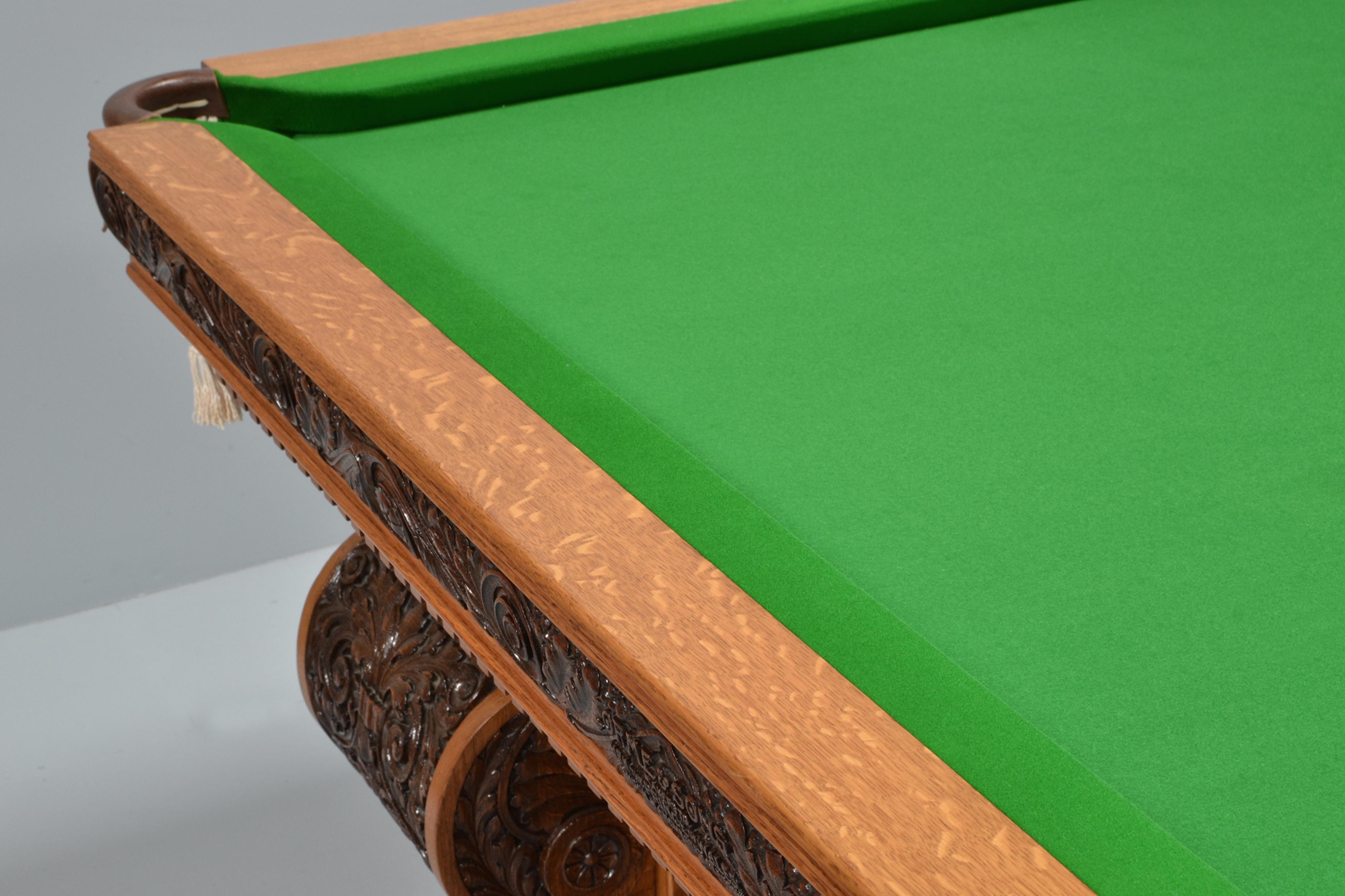 Edwardian Antique Billiard Table snooker  Pool Table Magnificent Exhibition Quality For Sale