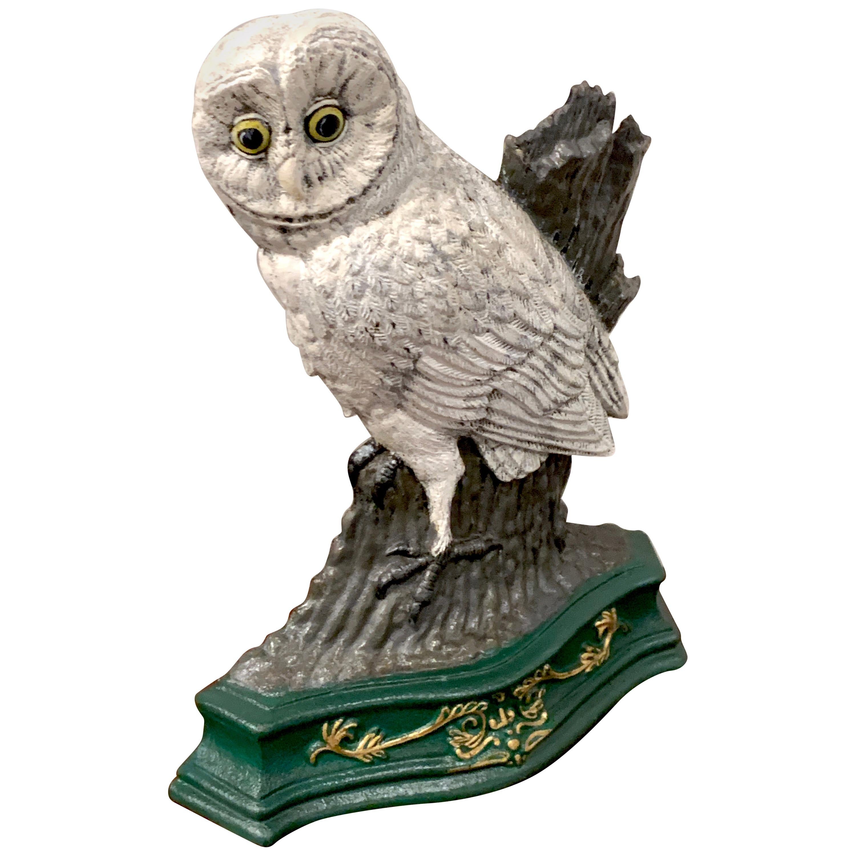 Antique Snow Owl Cast Iron Doorstop For Sale at 1stDibs cast iron owl