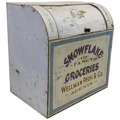 Antique "Snowflake Groceries" Advertising Food Bin, circa 1900