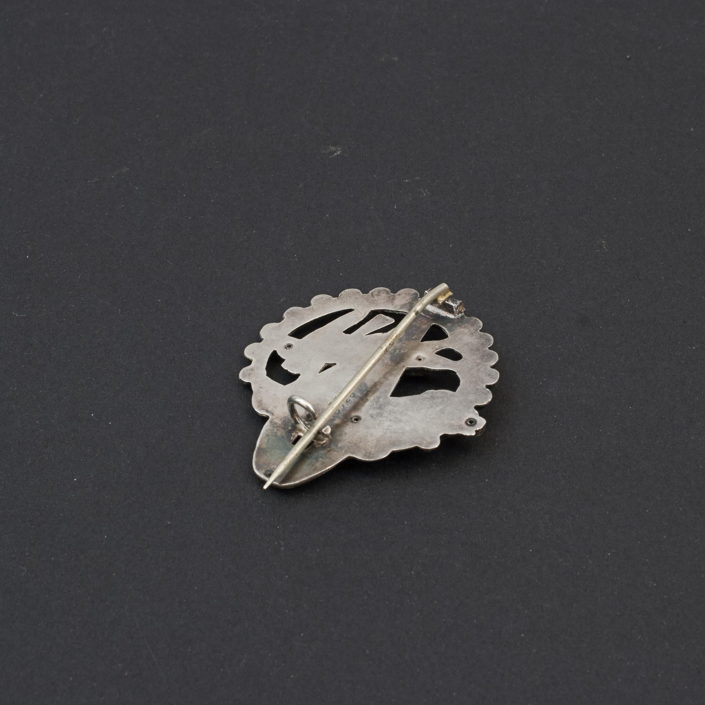 20th Century Antique Snowshoe Brooch Or Pin. Wintersport. For Sale