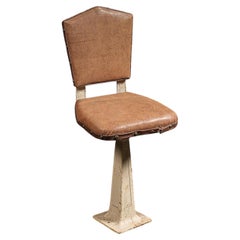 Antique Soda Fountain or Lunch Counter Stool on Cast Iron Base