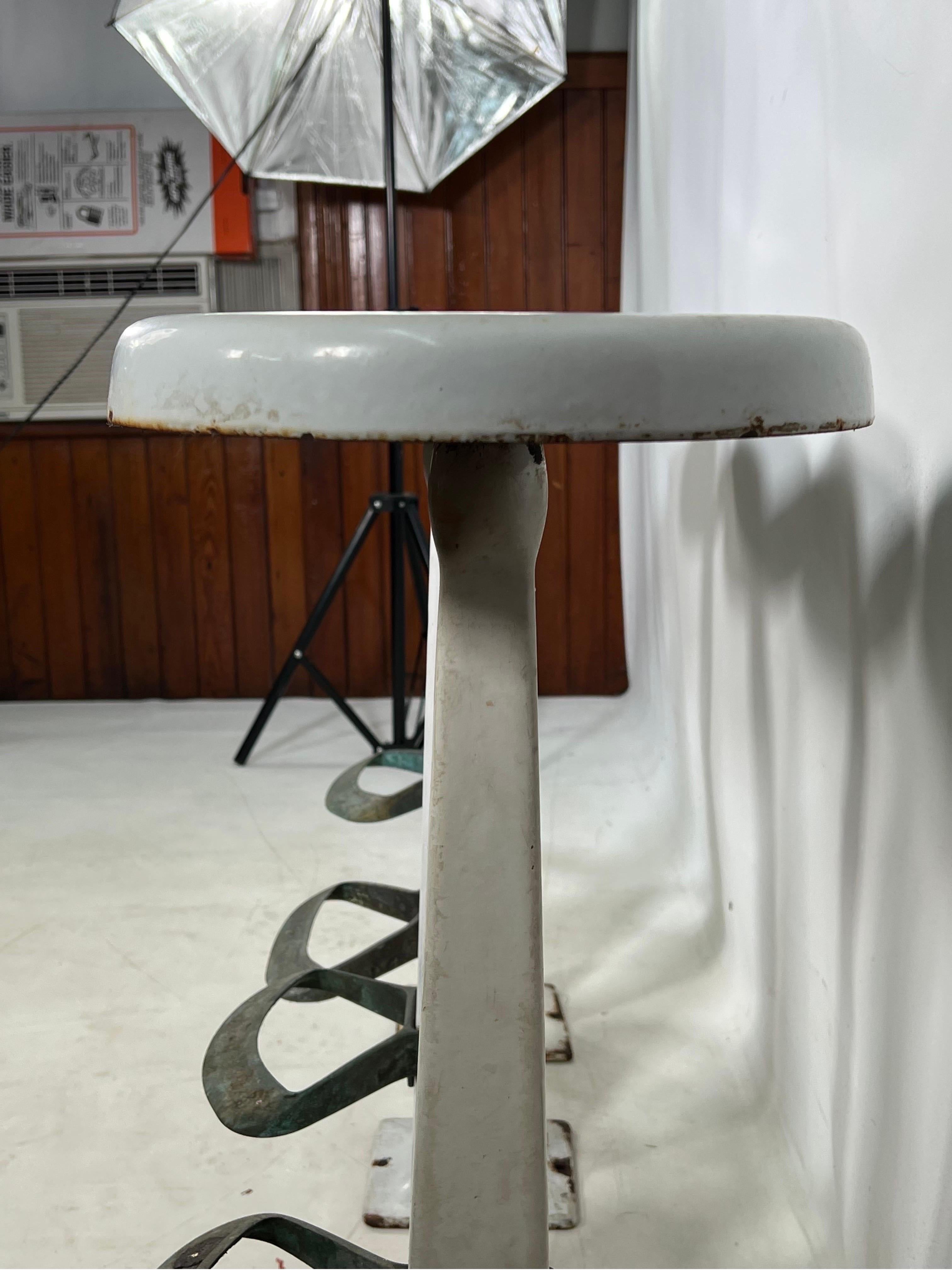 Antique Soda Fountain Porcelain Bar Stools, Set of 4 at 1stDibs