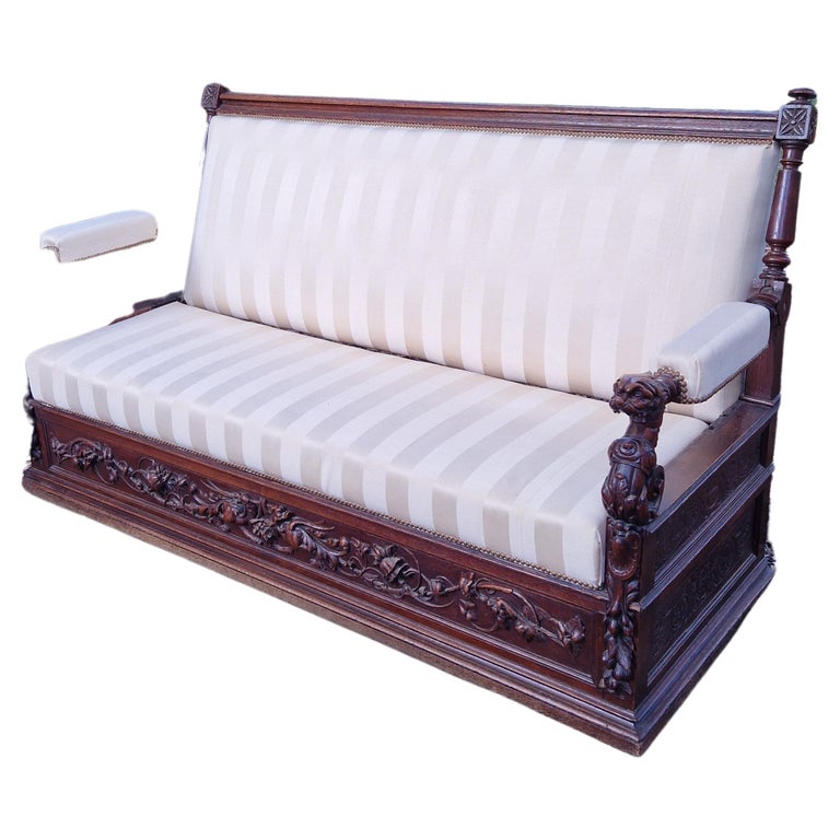 Antique Sofa Daybed Bed Gothic Chateau Carved 19th Century Sofa Bed ...