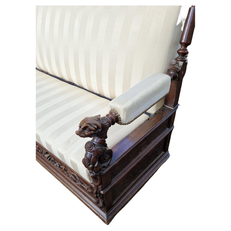 Antique Sofa Daybed Bed Gothic Chateau Carved 19th Century Sofa Bed ...