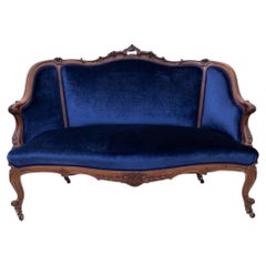 Divano antico, Francia, circa 1880. Dopo la ristrutturazione.