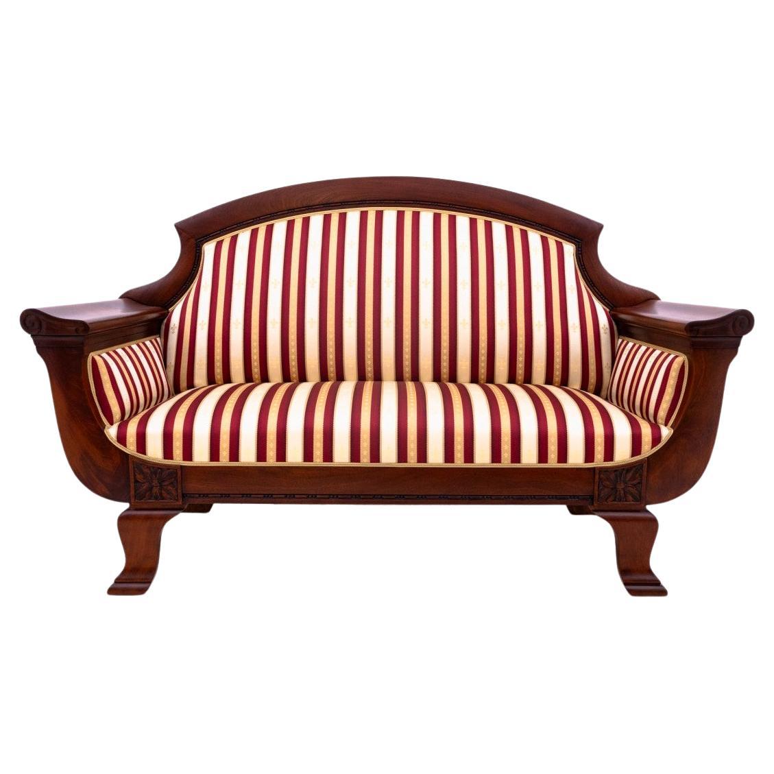 Antique sofa from the late 19th century, Northern Europe.