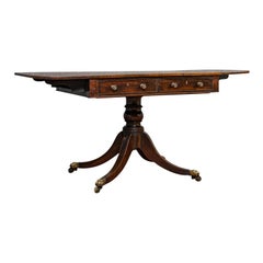 Antique Sofa Table, English, Rosewood, Drop-Leaf, Side, Occasional, Regency