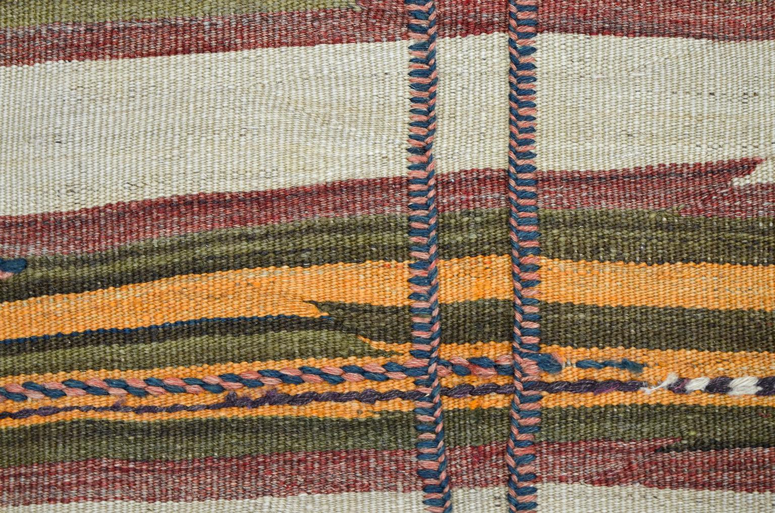 Early 20th Century Antique 1900s Persian Sofreh Rug, Kilim & Soumak Weave, 4x5
