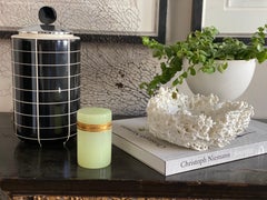 Boîte en verre opalin vert jade d'antiquités, verre de Murano