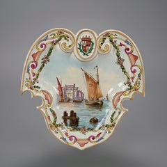 Antique Soft Paste Faience French Maritime Polychrome Plates, Lille 1767