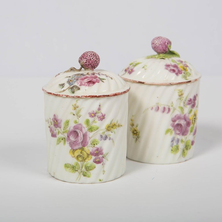 Antique Soft Paste Porcelain Pots by Mennecy Made circa 1750 at 1stDibs