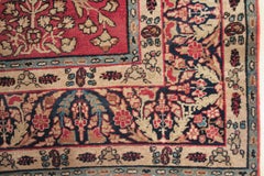 Antique Soft Red Anatolian Sivas Rug with Botanical Pattern