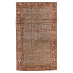 Antique Soft Teal Green Bijar Oversize Carpet with All-Over Pattern