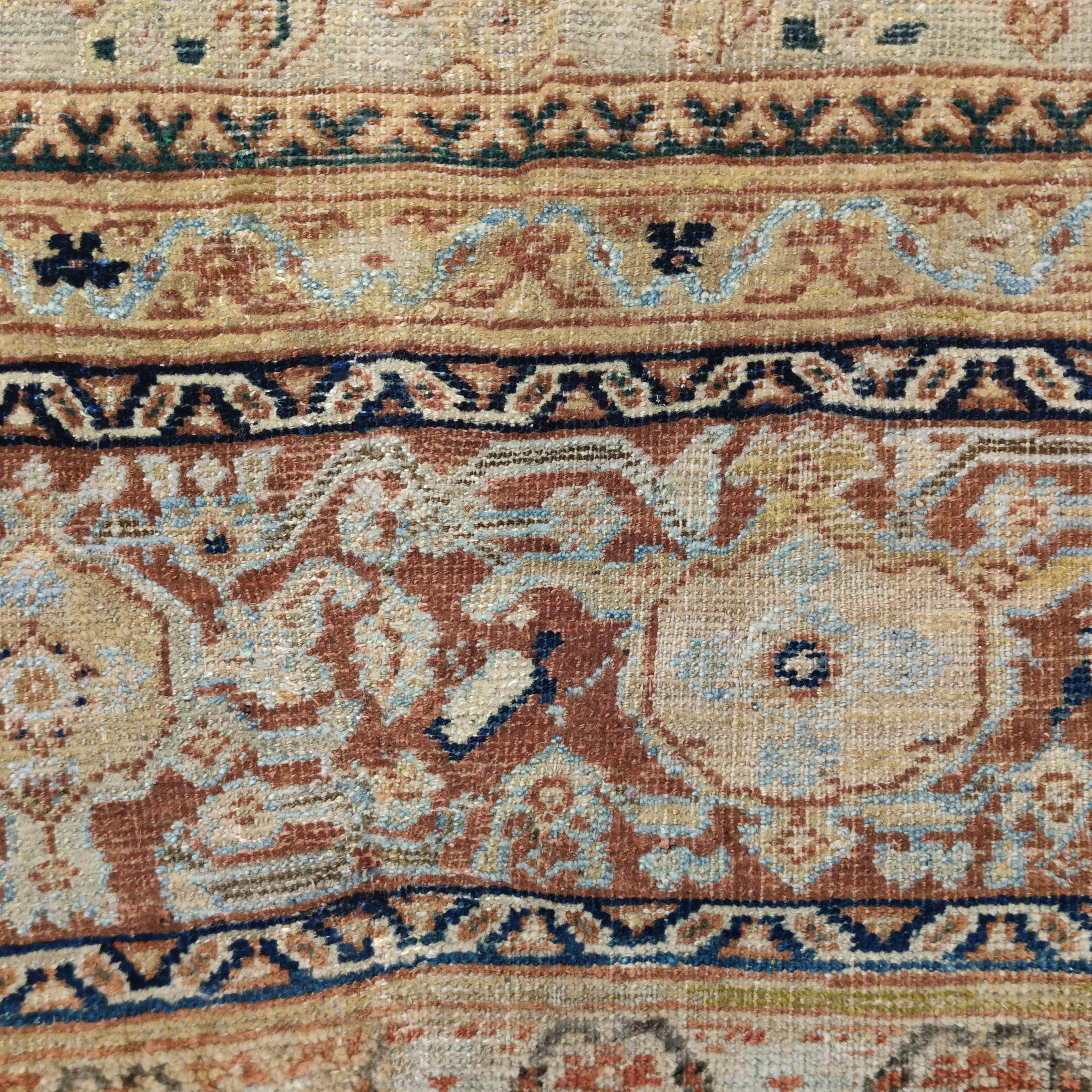 Antiker weicher Teal Ziegler Sultanabad-Teppich mit All-Over-Muster (Wolle) im Angebot