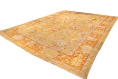 Alriz collection Antique soft tones all over design oushak rug  early 20th cent.