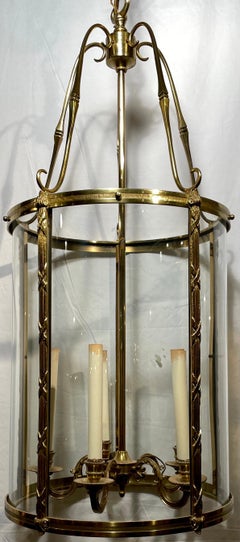 Antique Solid Brass 5 Light Hall Lantern, circa 1920-1930