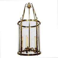Antique Solid Brass 5 Light Hall Lantern, circa 1920-1930