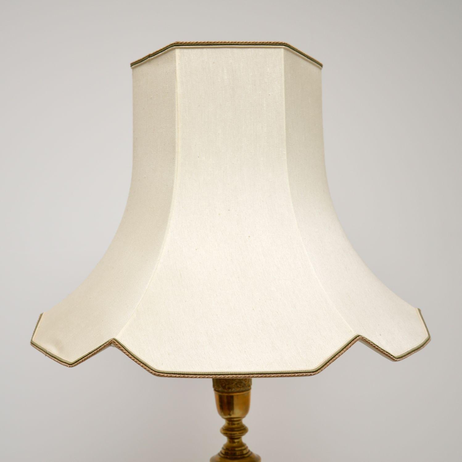 20th Century Antique Solid Brass Floor Lamp